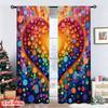 Set Of 2 Flat Printing Party Window Curtains Vibrant Heart Rainbow Balloons Digital Printed Polyester Drapes Birthday Made