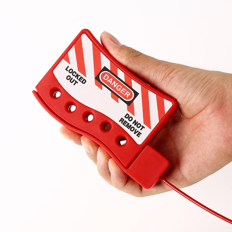 Adjustable PVC-Coated Stainless Steel Cable Lock with Hanger for Industrial Valves