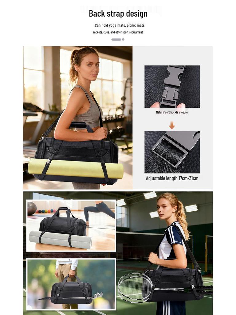 Chao Niu Herren Reisetasche aus echtem Leder mit Schuhfach - Umhänge- Sport- Schultertasche