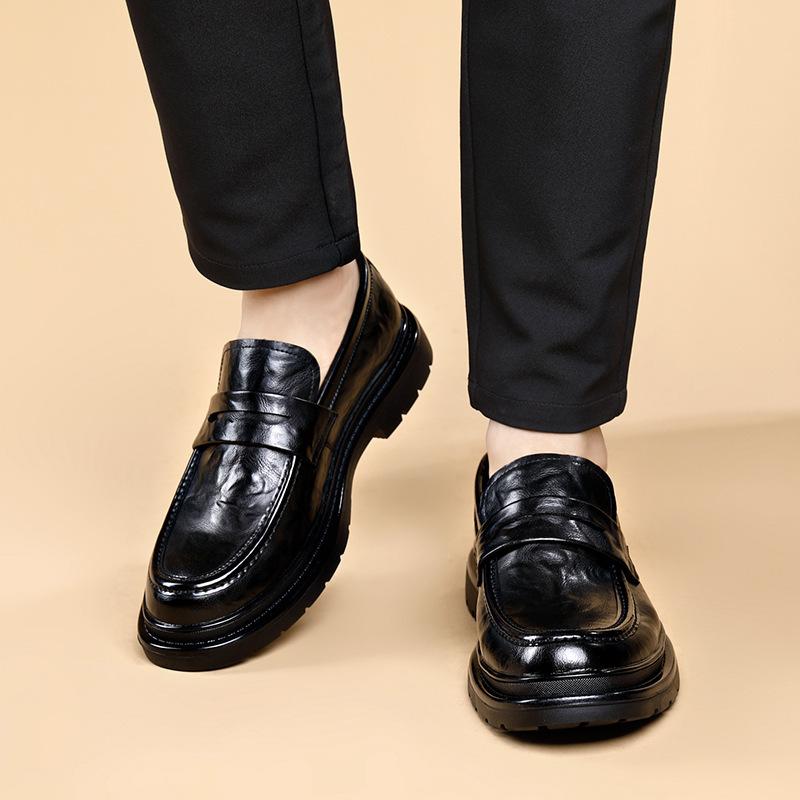 Men's shoes new fashion leather shoes men's spring and autumn versatile breathable soft-soled men's casual leather shoes