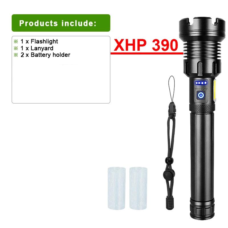 XHP390 Most Powerful Flashlight Usb Rechargeable Flashlight Strong Light Military Tactical Lantern Camping Hunting Outdoor Torch