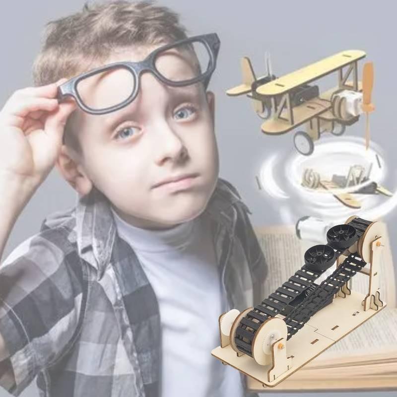 Children's Wooden Diy Conveyor Belt Science Invention Kit Customizable M-11 Material Pack