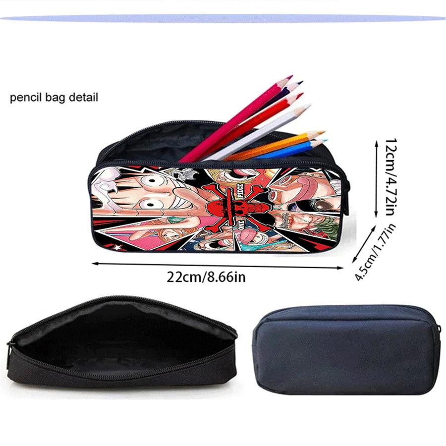 One Piece Lightweight 3PCS School Backpack Set with Front Pocket, Crossbody Bag and Pencil Case, Unisex for Boys Girls Age 6-10
