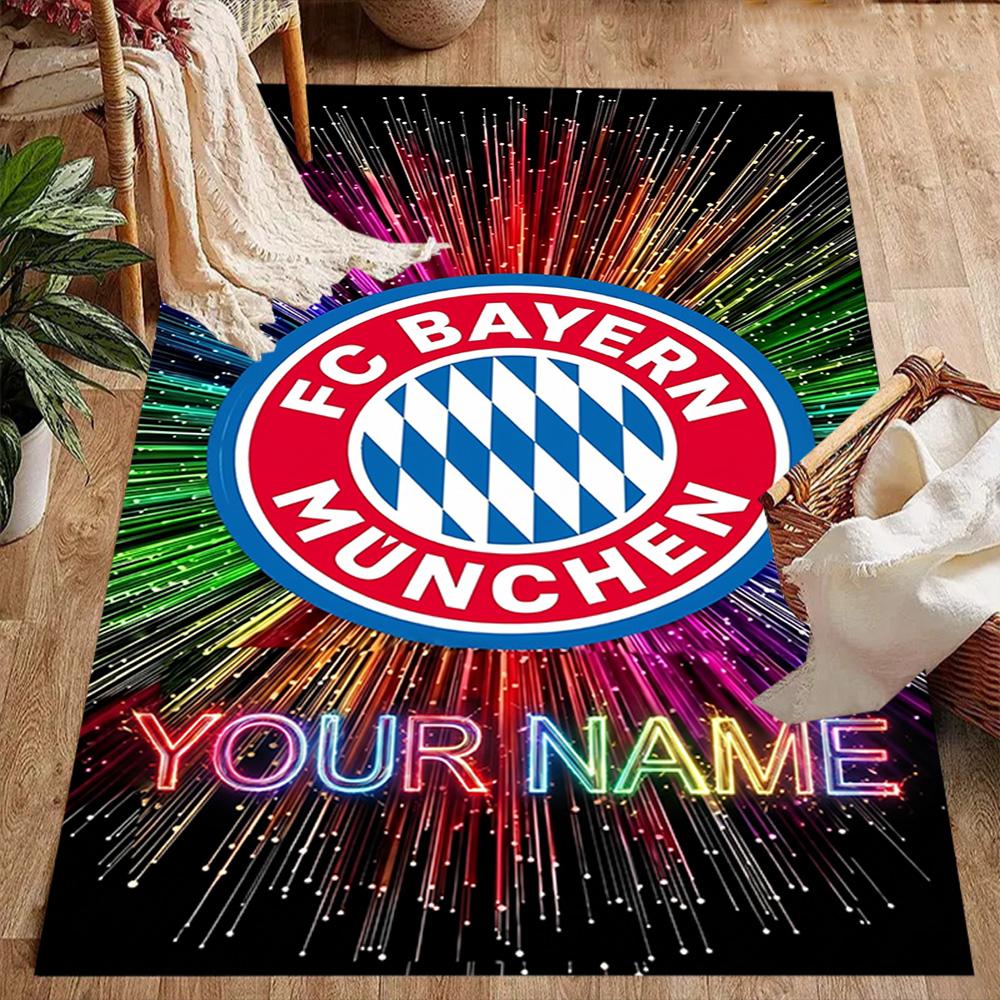 Bayern Munich Fan Gear Customize Your Name Floor Mat Suitable for Foyer Hallway Game Room Outdoor Antislip Carpet Anime Office Decor