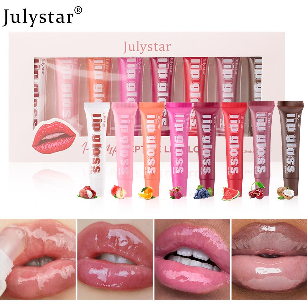 JULYSTAR Fruit-flavored Moisturizing Lip Oil Set Of 8, Moisturizing, Long-lasting, Moisturizing, And Transparent.