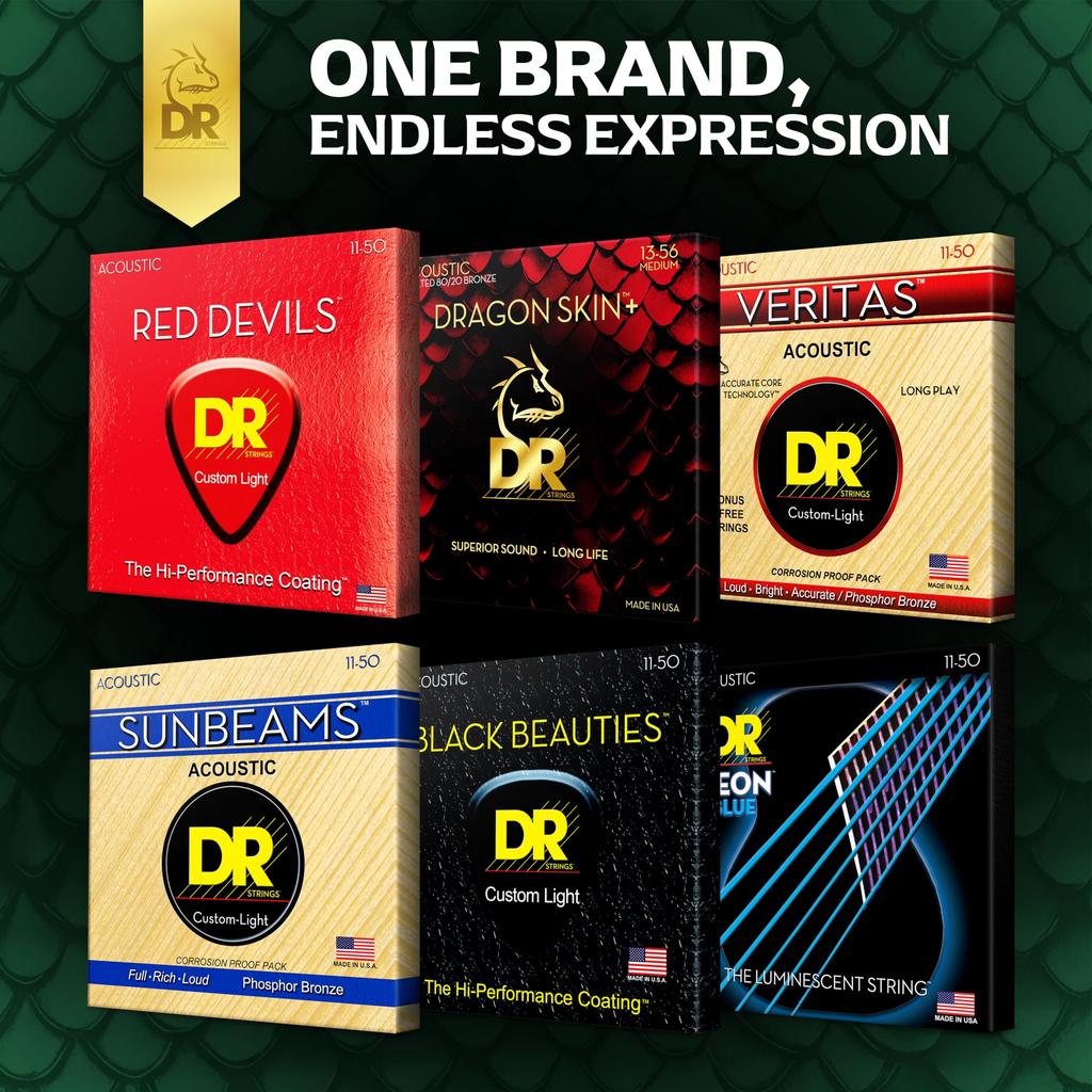 DR Strings Acoustic Guitar Strings DRAGON Phosphor Bronze SKIN+ DAP-10