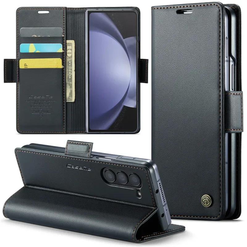 Luxus Magnetische Brieftaschen-Lederhülle Für Samsung Galaxy Z Fold 7 6 5 Stoßfeste Kartenhalter-Taschenabdeckung Für Galaxy Z Fold6