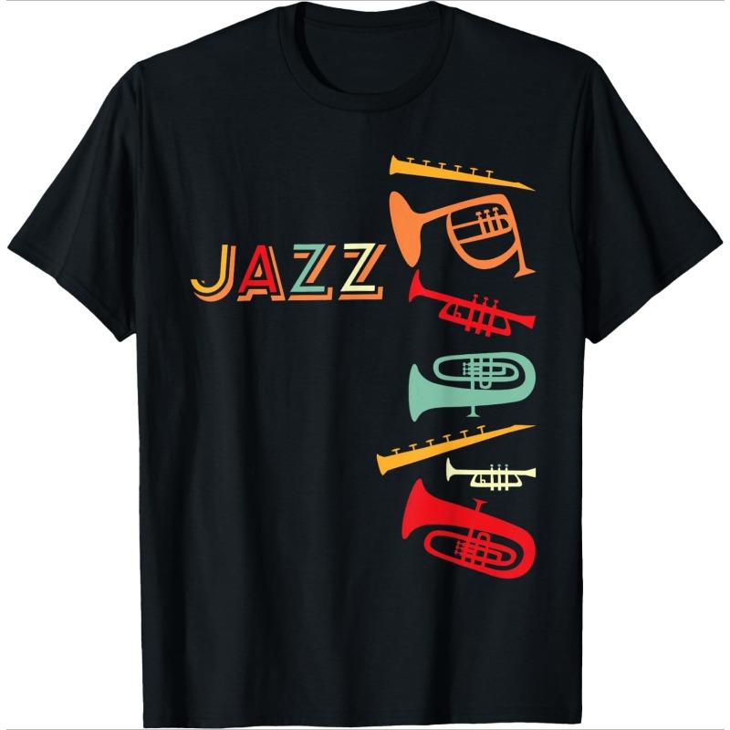 Retro Jazz Instruments Vintage Music Lover T-shirt