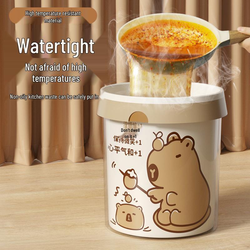 Okas Tear-Free Portable Capibara Thickened Large Garbage Bags for Home, Kitchen, and Dormitory with Drawstring