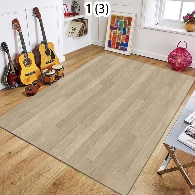 

Rectangular Staggered 3d Planks Carpet Geometric Wood Grain Mats Entrance Non-Slip Floor Rug for Living Room Bedroom Home Decor 40x60cm