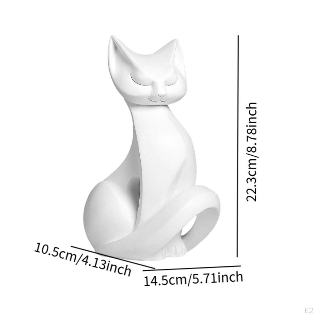 Cat Statue Resin Sculpture Collectible Housewarming Gift Animal Figurine Desktop Ornament for Party