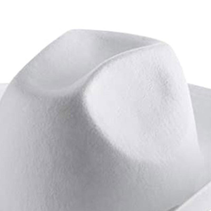 Lightweight Solid Color Fedora Hats for Women Men Thick Fabric Cowboy Cap with Brim Western Jazz Felt Cap Casual Hats