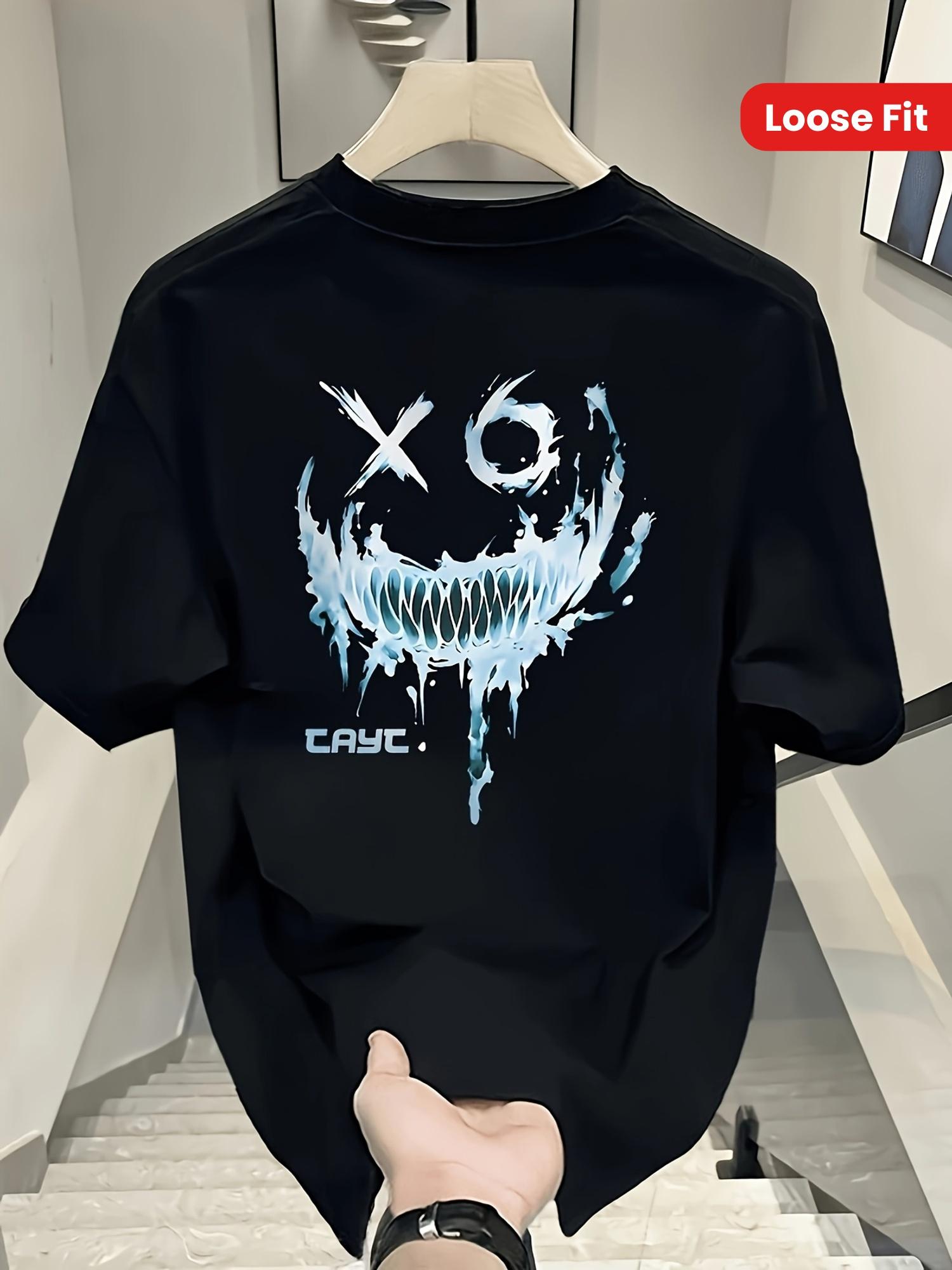 

Oversized 100% Cotton T-shirt with XO6 Graphic Print - White Streetwear Style Casual Loose Fit Short Sleeve Summer Tee for Casual Attire XXL