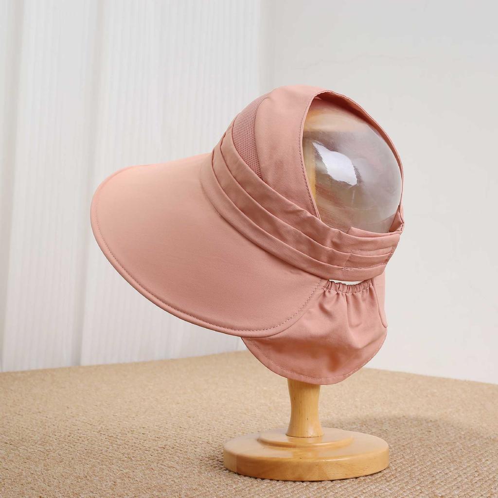 Hat Women's Summer Sun Hat Women's UV Protection Face Cover Breathable Empty Top Sunscreen Hat Big Brim Sun Hat