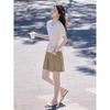 Women's Pleated Hollow Out Short Sleeve Blouse