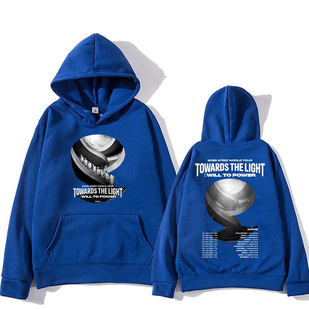 Ateezz Towards The Light Will To Power Tour Hoodies Korean Boys Band Printing Sweatshirts Moletom Long Sleeve Top