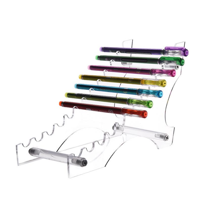Transparent Acrylic Pen and Pencil Holder Display Rack for Stationery, Eyebrow Pencils, and Children's Hairpins.