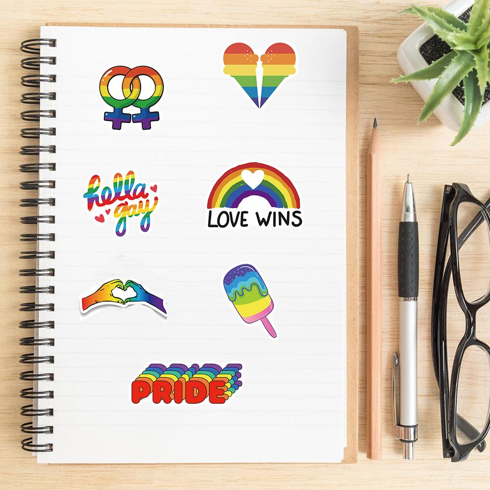 10/30/50/100pcs Rainbow LGBT Gay Lesbian Cartoon Stickers Aesthetic Graffiti Motorcycle Guitar Phone Waterproof Creative Sticker