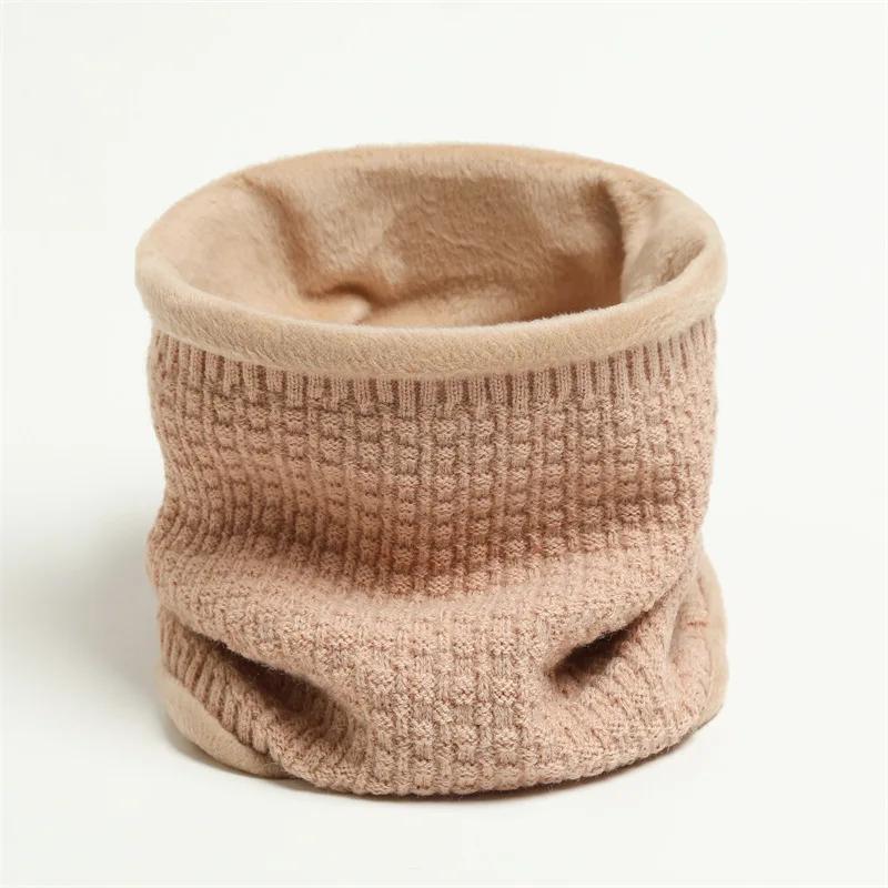 Solid Thick Warm Ring Scarf Fashion Winter Striped Warm Women Men Outdoor Full Mask Scarves With Plush Snood Unisex Muffler