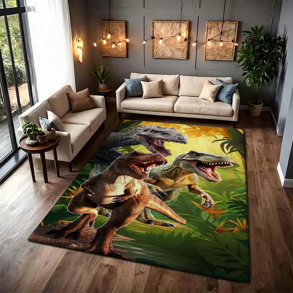 Dinosaurs Jungle Patterned Rug Soft Nonslip Carpet For Kids Bedroom Play Area Home Decor Memorial Gift