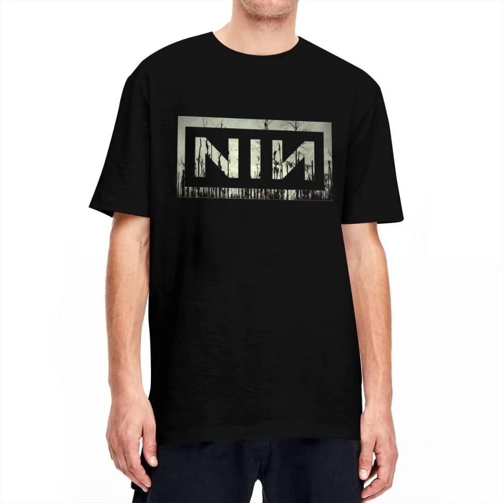 

Couple T Shirts Nine Inch Nails NIN Men s Women T Shirts Harajuku Rock Music Band Logo Summer Tees Cotton Clothing Plus Size 3XL S разноцветный