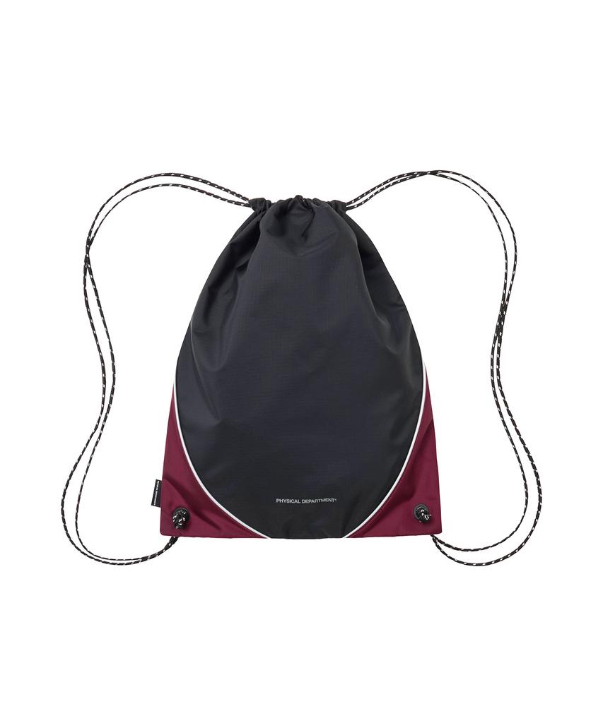 Phyps Motorcycle Nylon Color Block Drawstring Bag Black