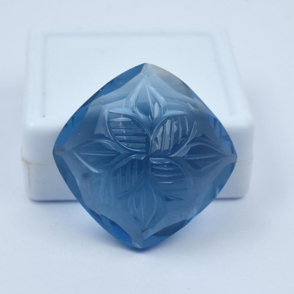 Natural Blue Topaz Loose Gemstone 69 ct Square Cushion Cut for Jewelry Making and Gem Collections