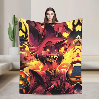 Hazbins Hotels Anime Flannel Blanket  Super Warm Throw Blanket for Home Decor Decorative Street Trend Bedspread Sofa Bed Cover