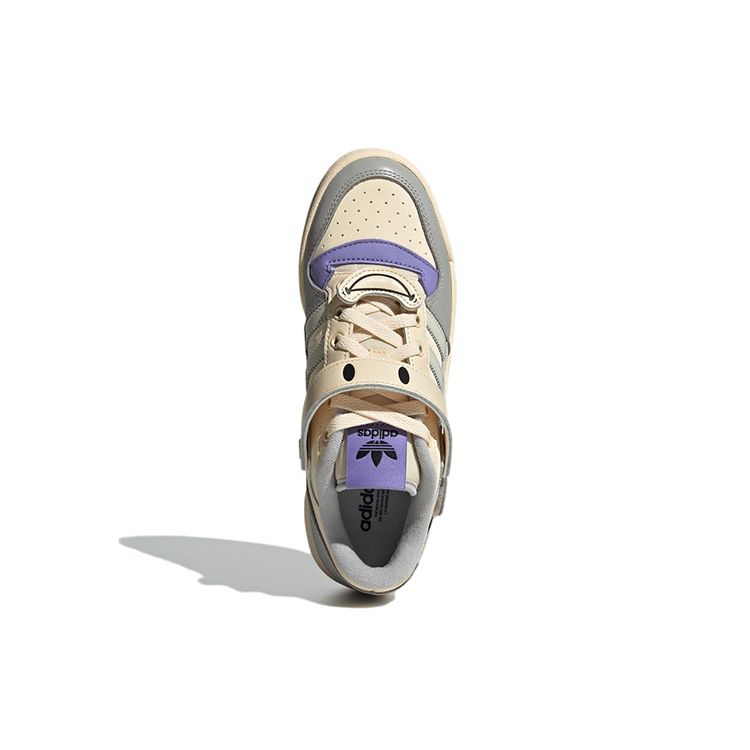 Adidas Originals Forum Low Leather Velcro Durable Lightweight Low-Top Skate Shoes Women Sneakers Light-Gray Purple GW4426