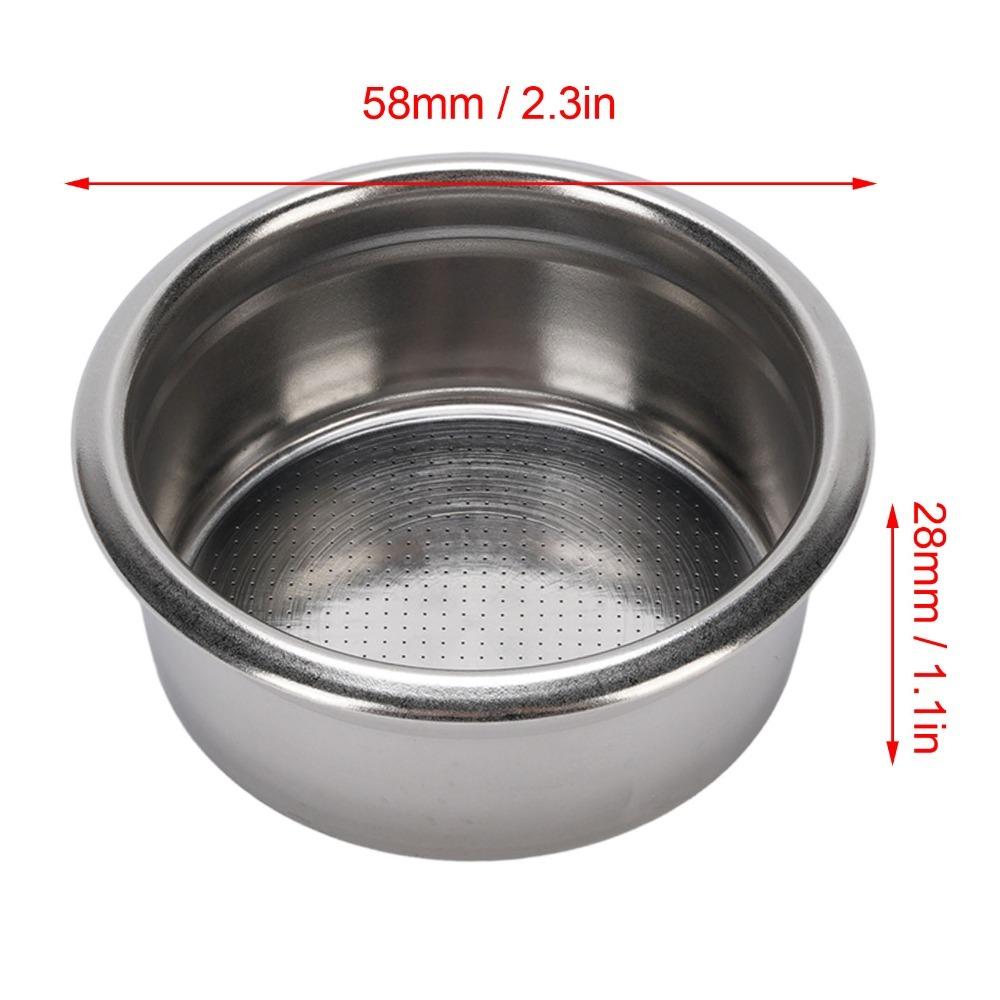 Single Layer 58mm Portafilter Basket 304 Stainless Steel Non Pressurized Filter Basket Coffee Shop 28mm
