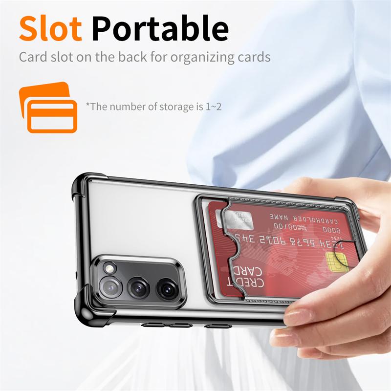 Luxury Shockproof Phone Case For Samsung Galaxy A54 A34 A24 A14 A04s A73 A53 A33 A23 A13 Transparent Card Slot Bag Wallet Cover