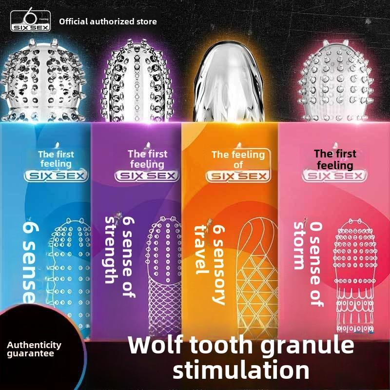 The 6th Sense Wind Series Hurricane Cyclone Strong Wind Storm Crystal Wolf Teeth Condom Erotic Condom Adult Sex Products