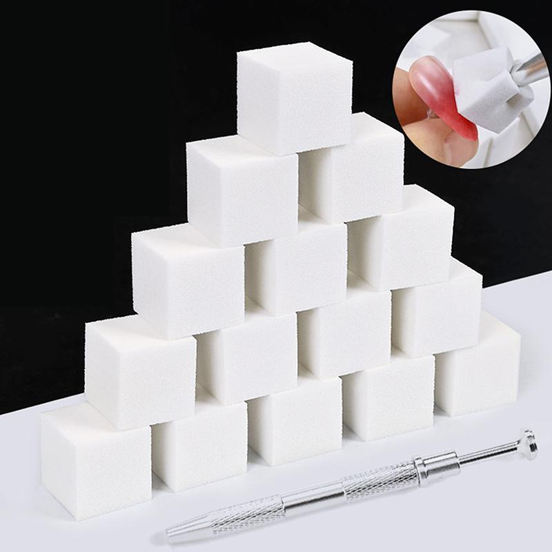 New Mini Nail Art Tofu Block Patting Cotton Non-Stick Hand Multi-Faceted Sponge Nail Tool