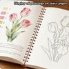 Cuaderno de Acuarela de Flores con Espiral Papel Grueso Guías Fáciles Para Principiantes Práctica Diaria de Arte