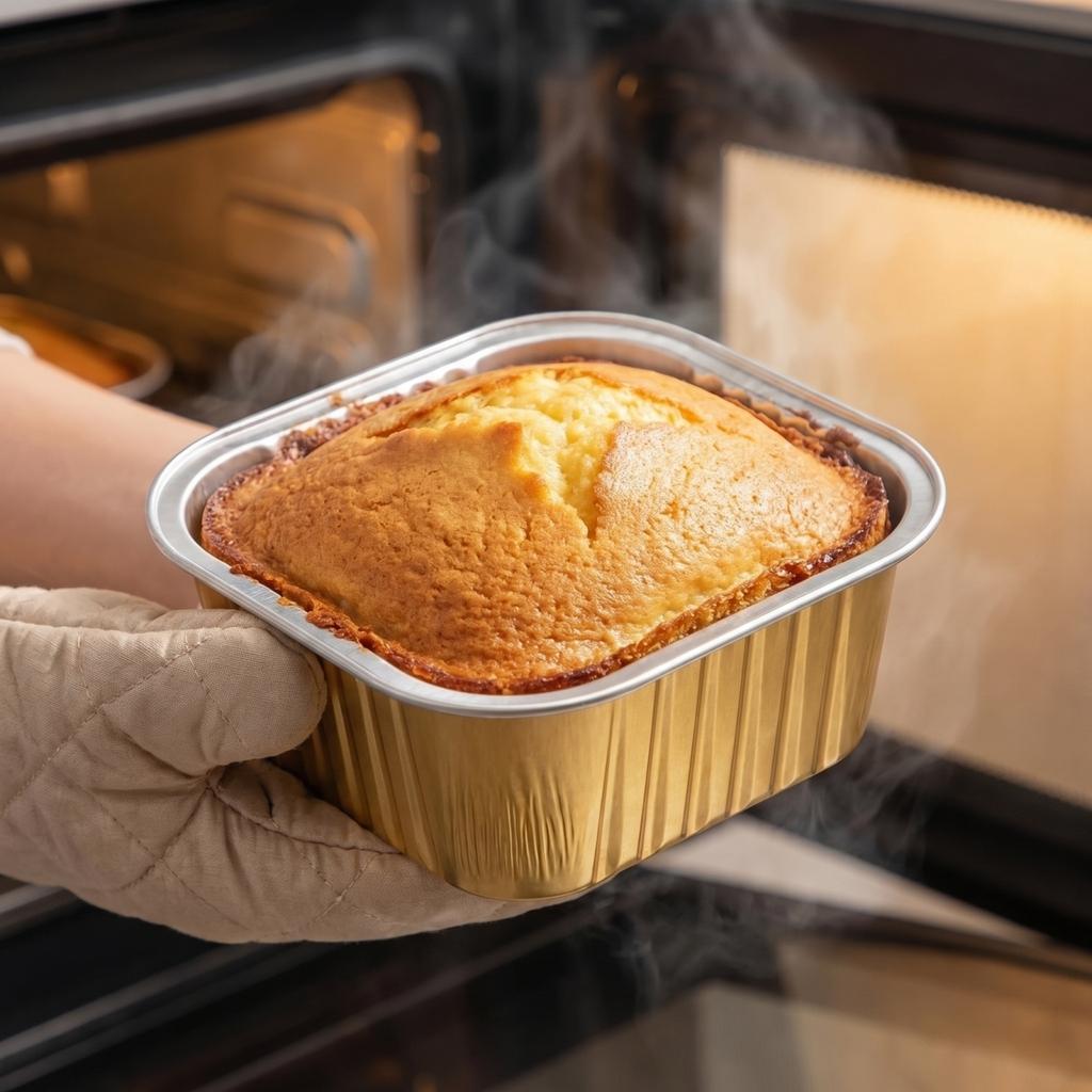 30 Pack Aluminum Foil Cake Pans with Plastic Lids Square Disposable Baking Containers for Desserts Pastries Bread Muffins and Food Storage