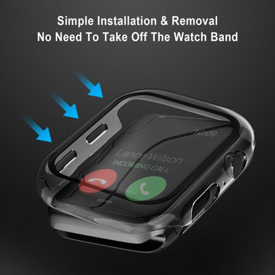 Watch Screen Protector Bubble Free Bubble Free PC Smart Watch Screen Protective Case for Apple Watch 6/SE