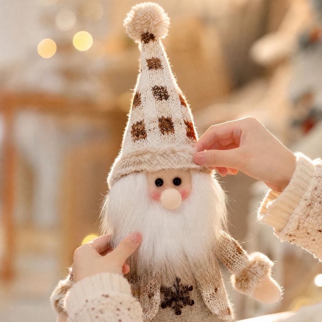 Sitting Figurine Ornaments, European Old Man, Snowman and Christmas Decorations for Home