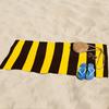 Yellow Brown Stripe Beach Towel 2D Oversized Quick Dry Sand Free Towel for Beach Pool Swimming Travel Soft Absorbent Towel Gift