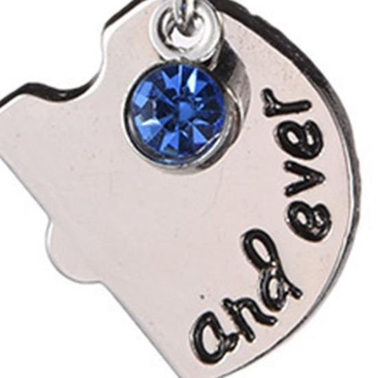 Yousheng 1 Set Best Friends Forever Necklaces Splicing Rhinestone Heart Pendants Necklaces Friendship Theme Love Heart Necklaces Gift for Besties