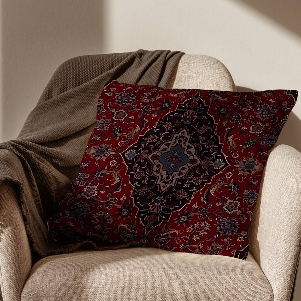 Persian Rug Iranian Carpet Pillow Case Square DoubleSided Printing Short Plush Sofa Cushion Cover Bedroom Bedside Pillow