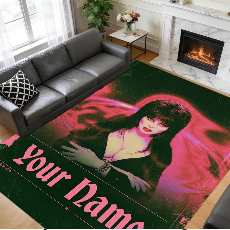 Crystal Velvet Rug Custom Name Text, Soft Non Slip Floor Mat Home DecorElvira Mistress of the Dark