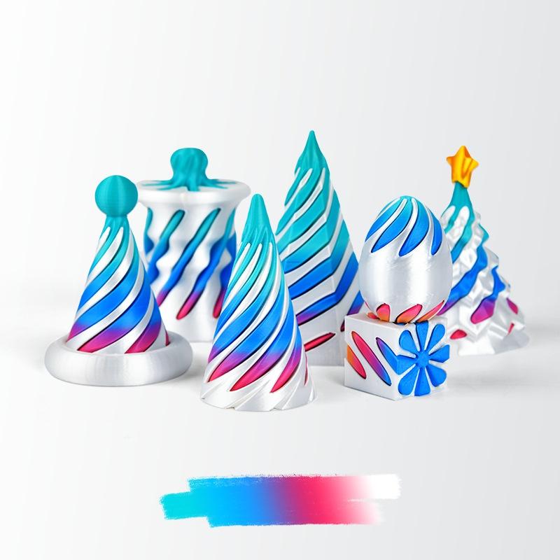 3/7pcs Set 3D Printed Spiral Pyramid Set Rotating Cube Toys Kids Gift Pyramid Fidget Toy Students Gift Teaching Model