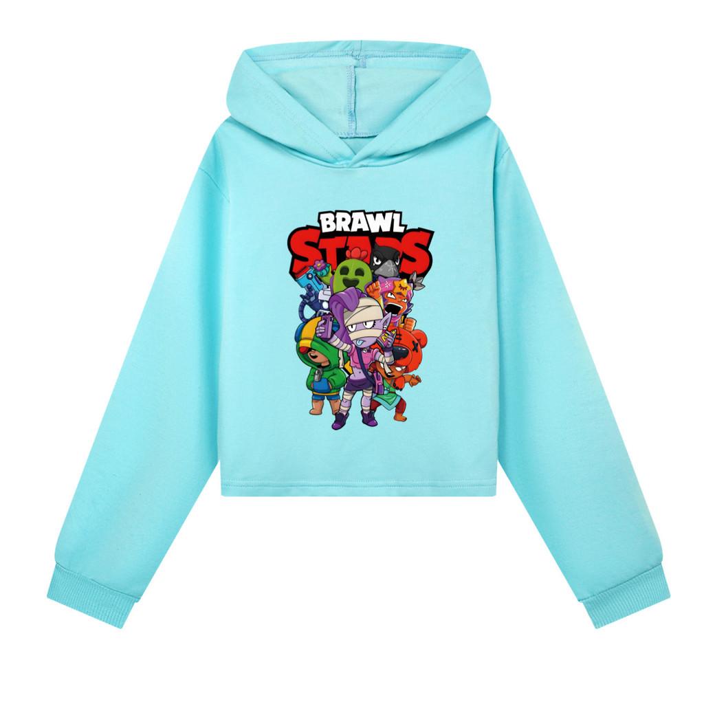 4094 Children Girls Brawl Stars Printed Casual Long Sleeves Hoodies