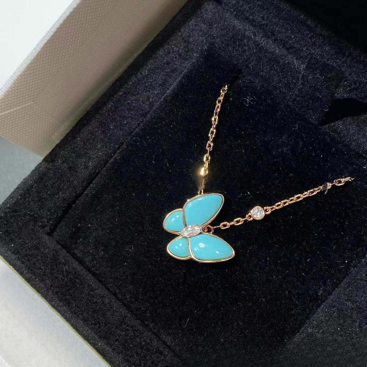 

Ожерелье Бабочка Белое Перламутровое Голубое Бирюзовое Универсальное Женское Ожерелье Metal Color: Yellow Gold