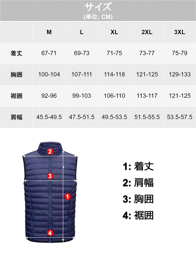 Little Donkey Andy Quilted Golf Sleeveless Down Warm and Cold Size M Men's Vest, Full-Zip Jacket, Weather, Navy,