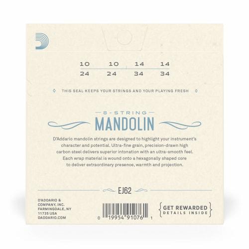 D'Addario Mandolin Strings, 80/20 Bronze Light, .010-.034, EJ62