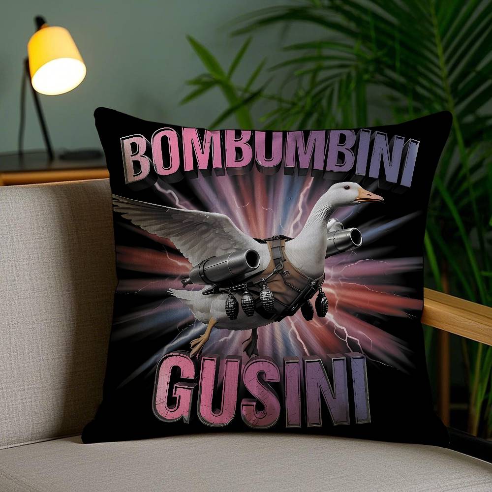 Italian Brain Rot Meme Tralalero Tralala Pillow Case Sofa Short Plush Double-sided HD Printing Room Home Office Cushion Cover