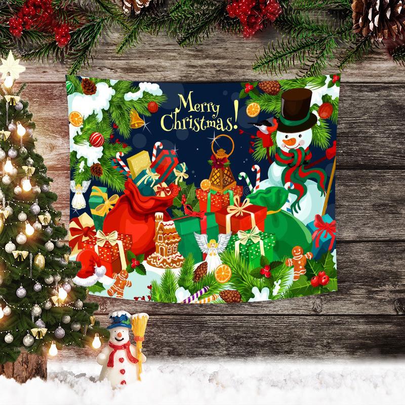 Vánoční tapiserie Vánoční pozadí Layout Látka Obývací pokoj Santa Claus závěs