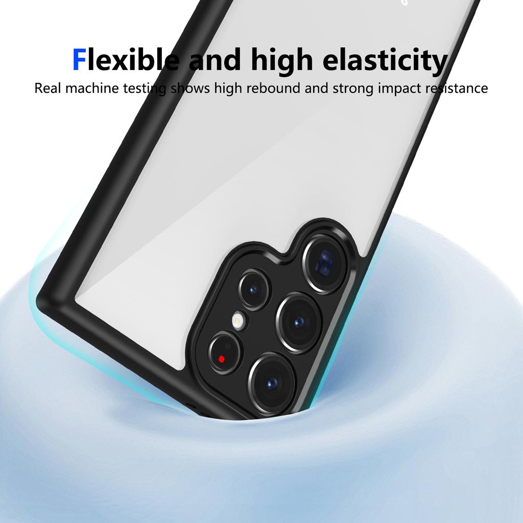 For Samsung Galaxy S24 Ultra Case Matte Skin Touch Clear PC + TPU Shockproof Phone Back Cover