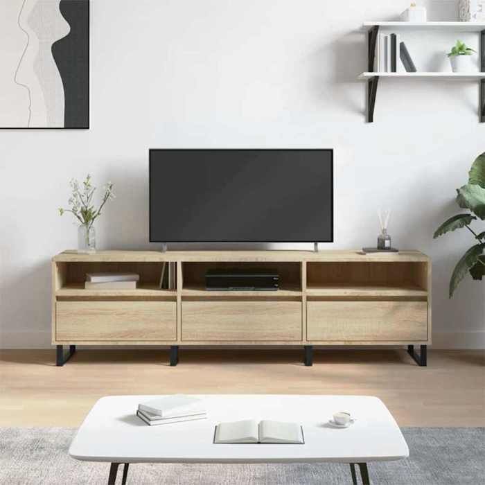 vidaXL Meuble TV chêne sonoma 150x30x44,5 cm bois d'ingénierie 831303